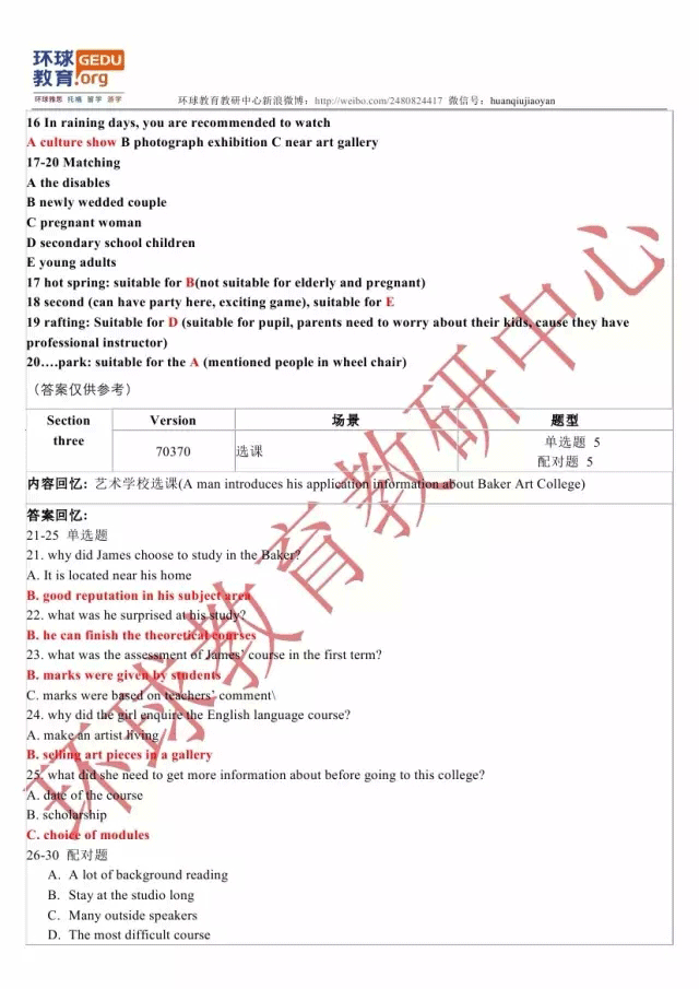 2015年12月12日雅思笔试真题回忆+答案